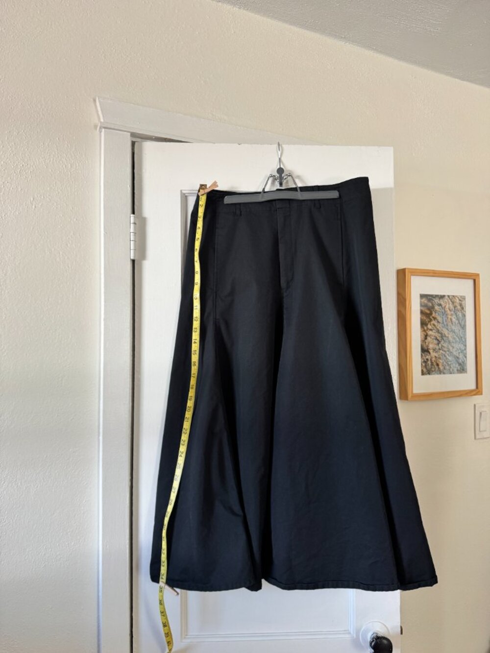 Uniqlo U Flared Maxi Black Skirt 100% Cotton - Size 10 - Picture 6 of 11
